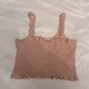 Ruffled Pink Smocked Women's Top